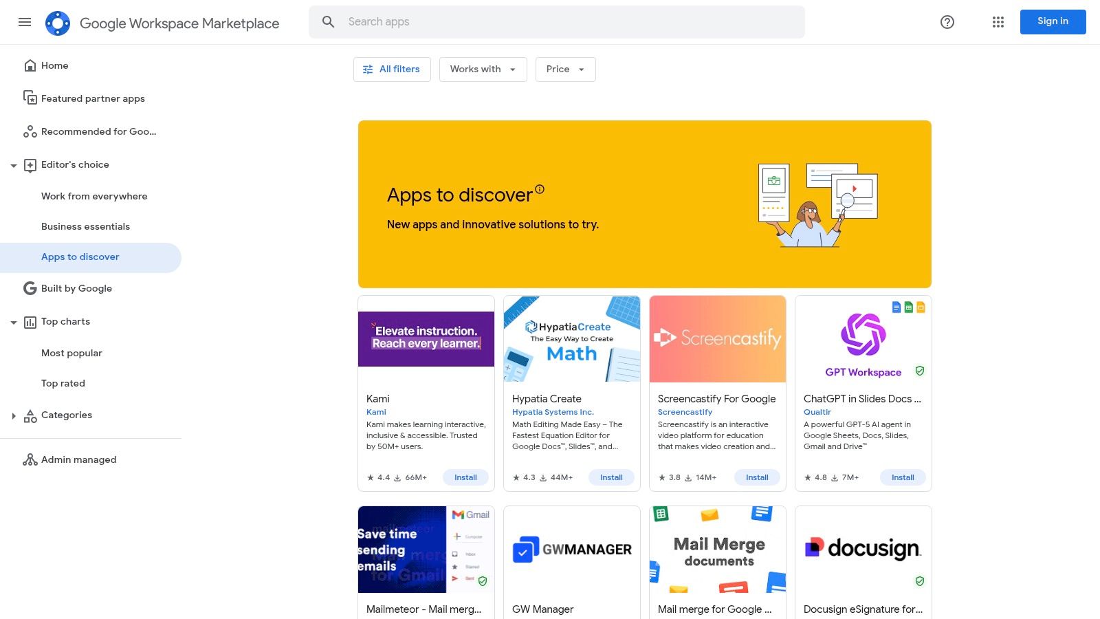Google Workspace Marketplace – AI add‑ons