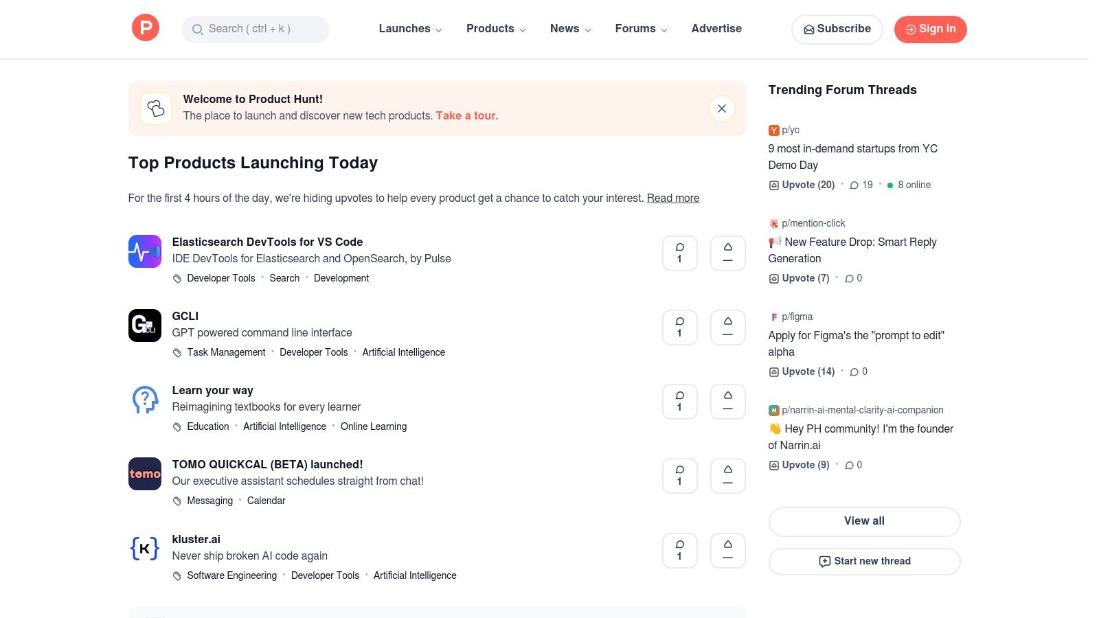 Product Hunt – Trending AI tools and early-stage products