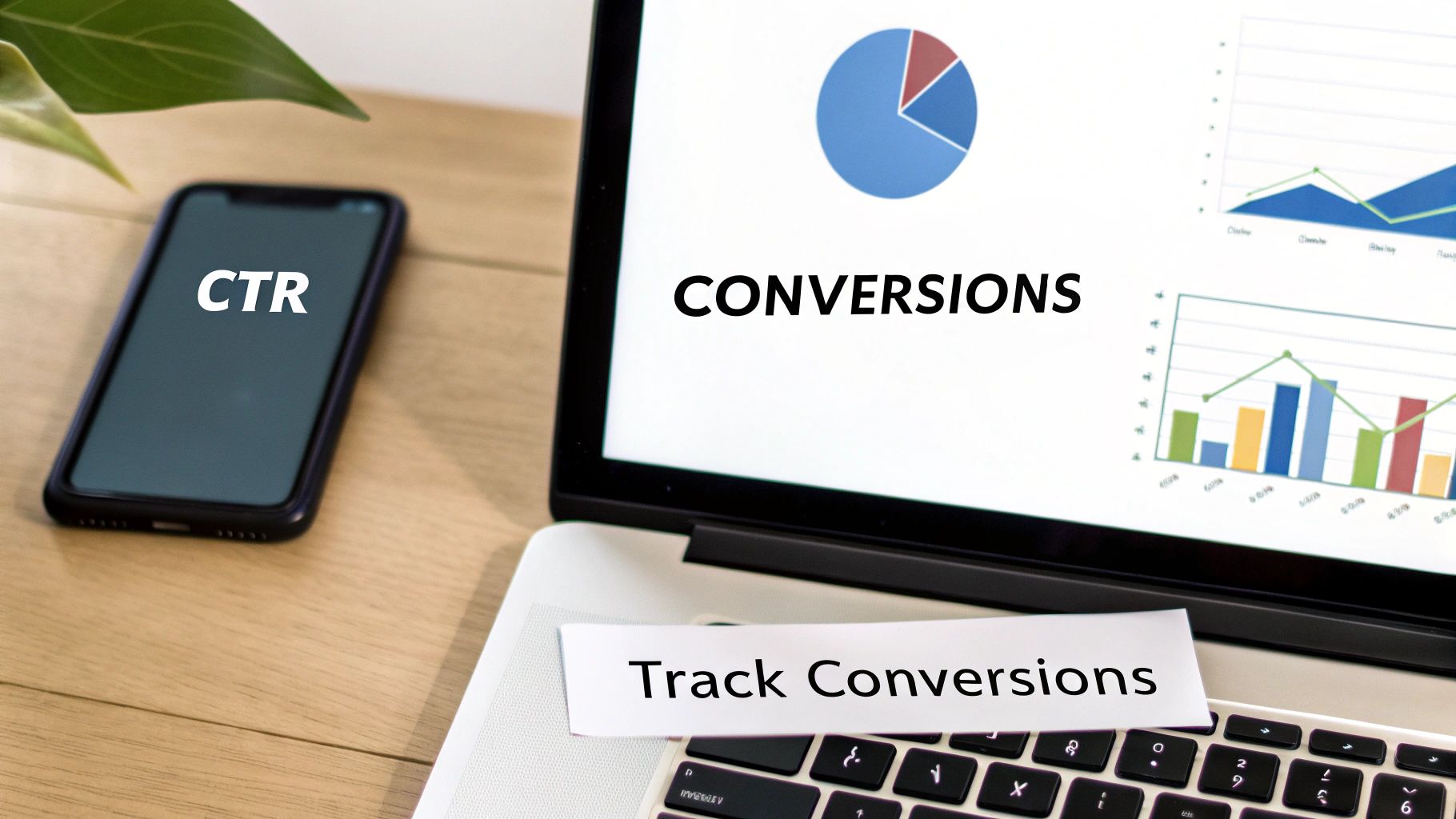 An abstract image showing social media icons and charts representing data and KPIs.
