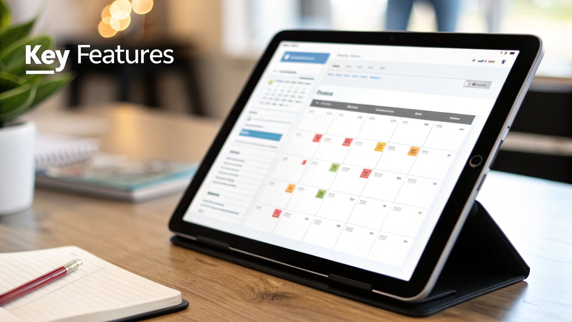 A woman working on her laptop and planning her social media content.