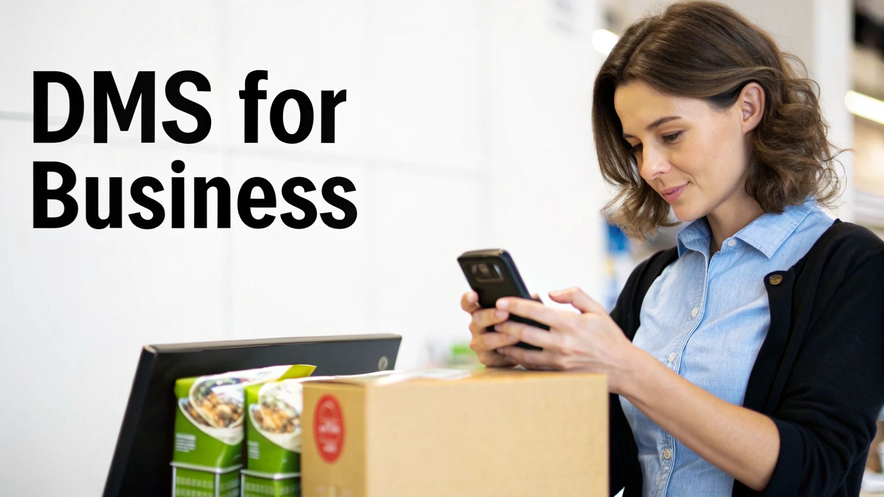 A small business owner using a tablet to respond to Instagram DMs from customers.