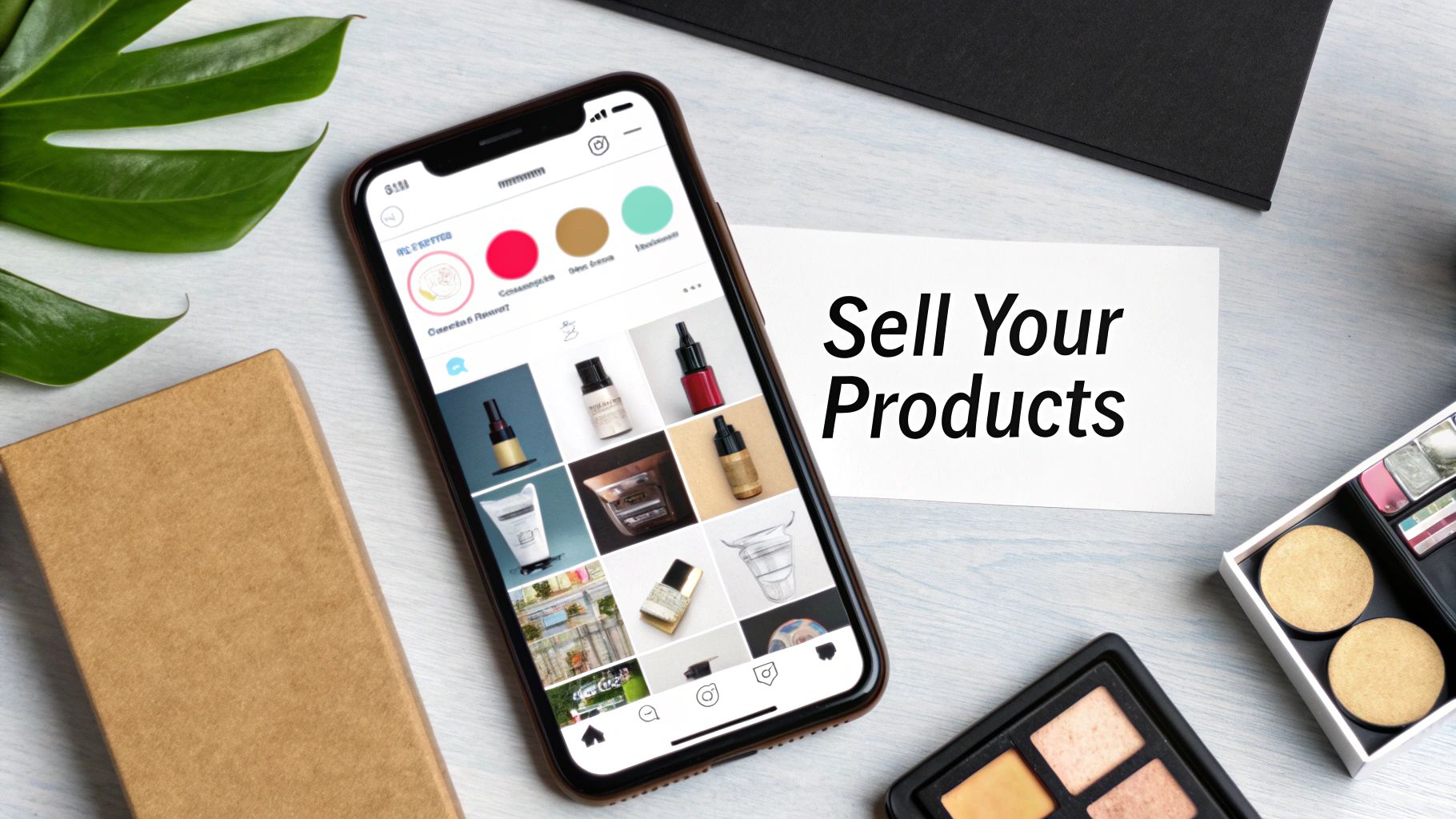 A smartphone displaying Instagram's monetization features like badges and subscriptions.