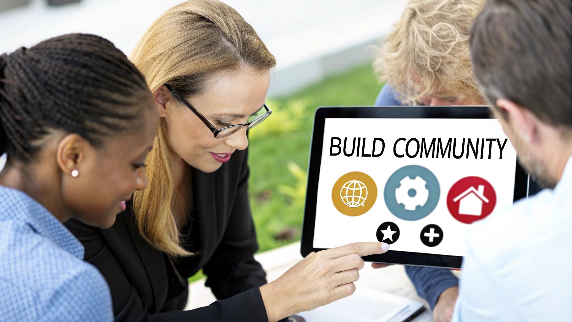 Group of professionals collaborating in an office