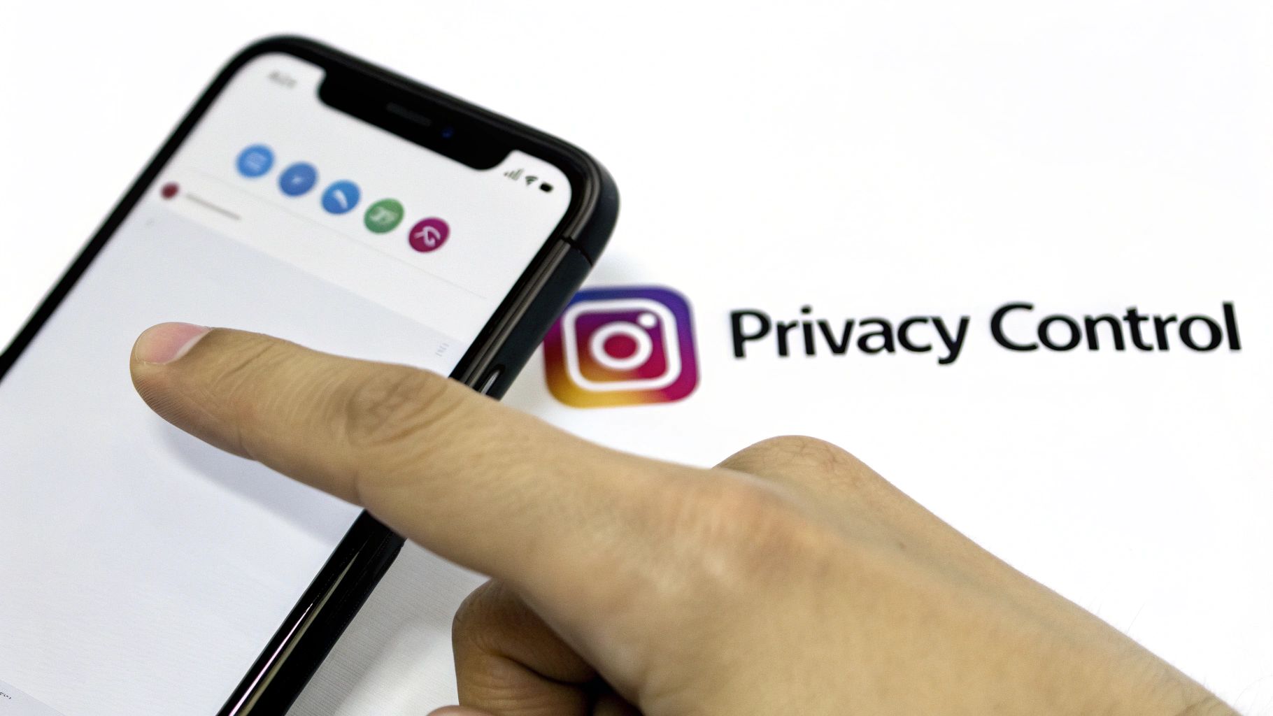 A lock icon superimposed on an Instagram DM inbox, symbolizing privacy and security.