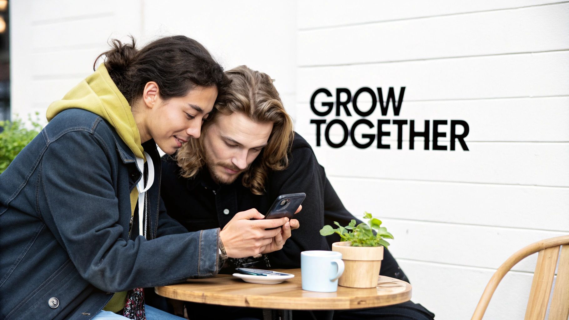 A group of diverse creators happily collaborating on content for their Instagram profiles