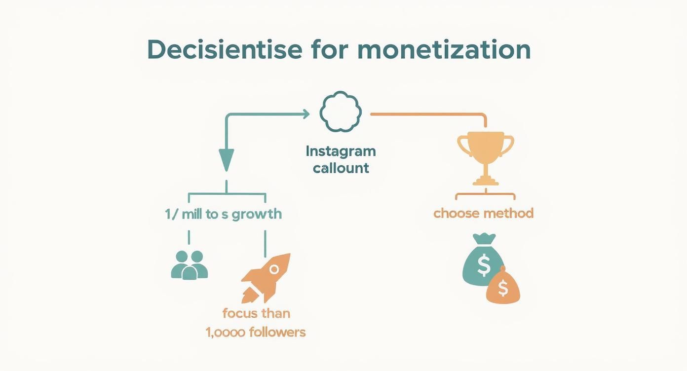Infographic about how to monetize instagram
