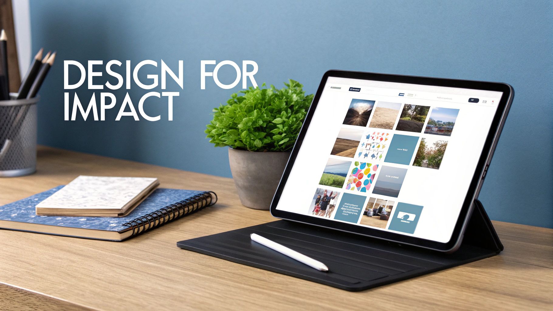 A grid of various colourful and engaging Twitter ad designs on a screen, showing the importance of visual appeal.