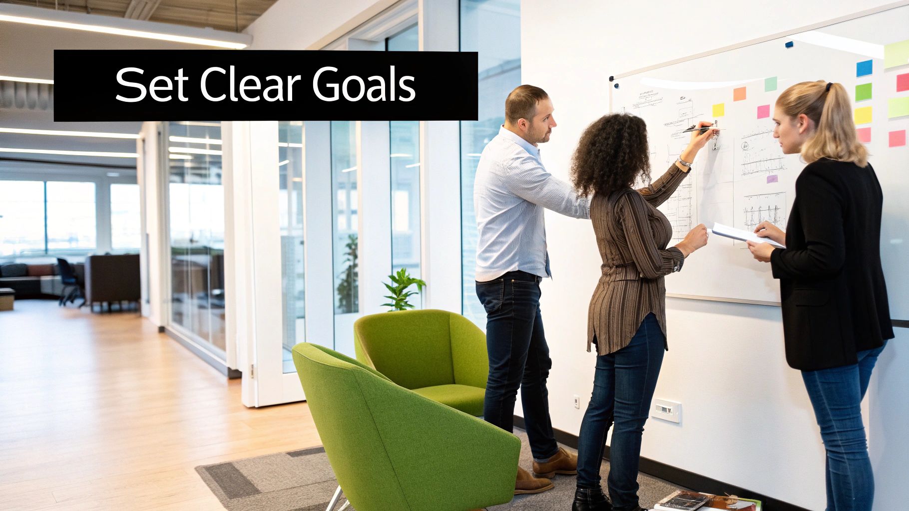 A person at a desk sketching out a content plan in a notebook, with a laptop and coffee nearby.