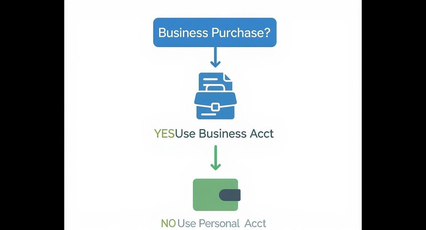Infographic about how to separate business and personal expenses