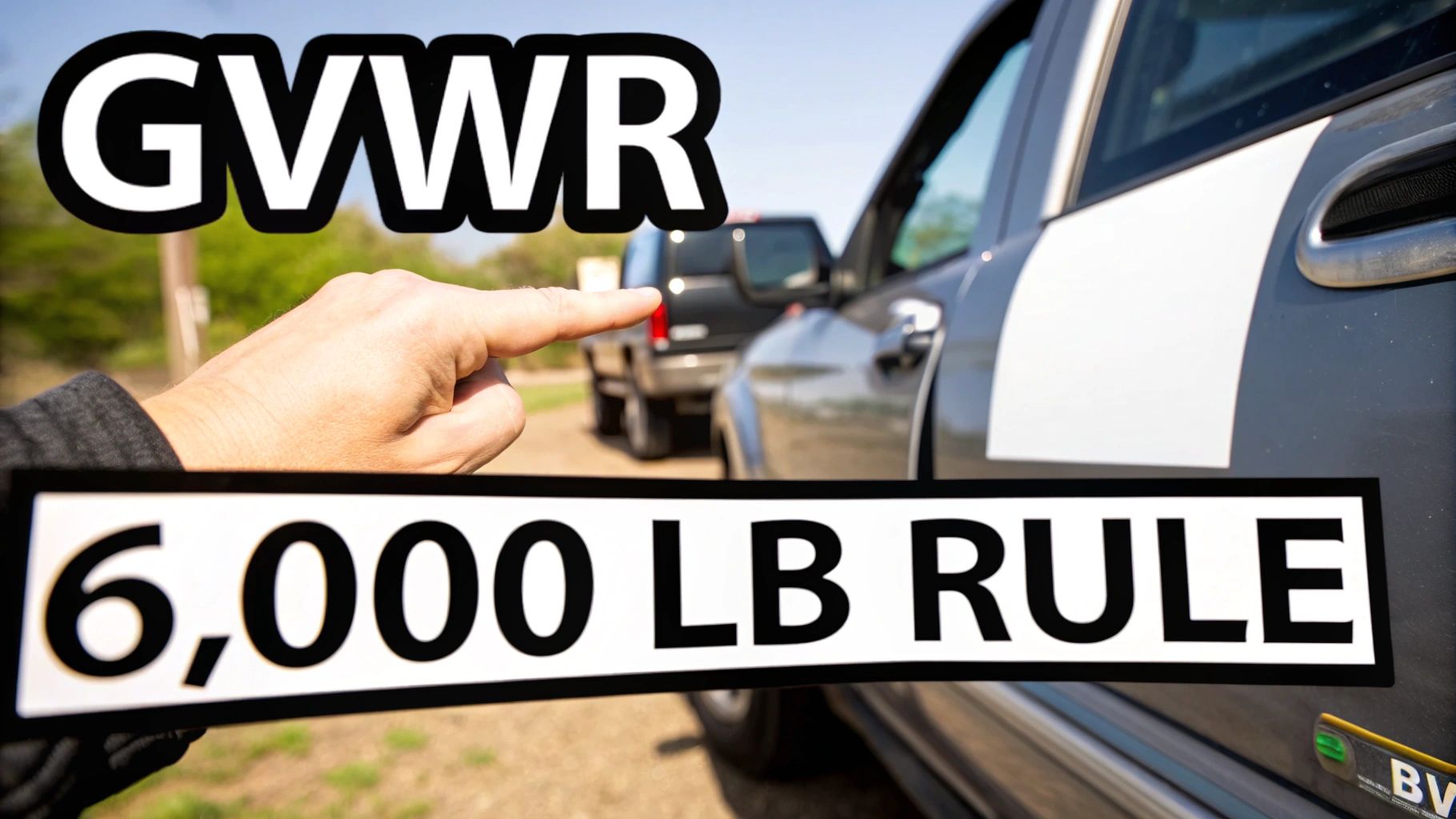 A close-up of a vehicle's GVWR sticker on the inside of the driver's side door.