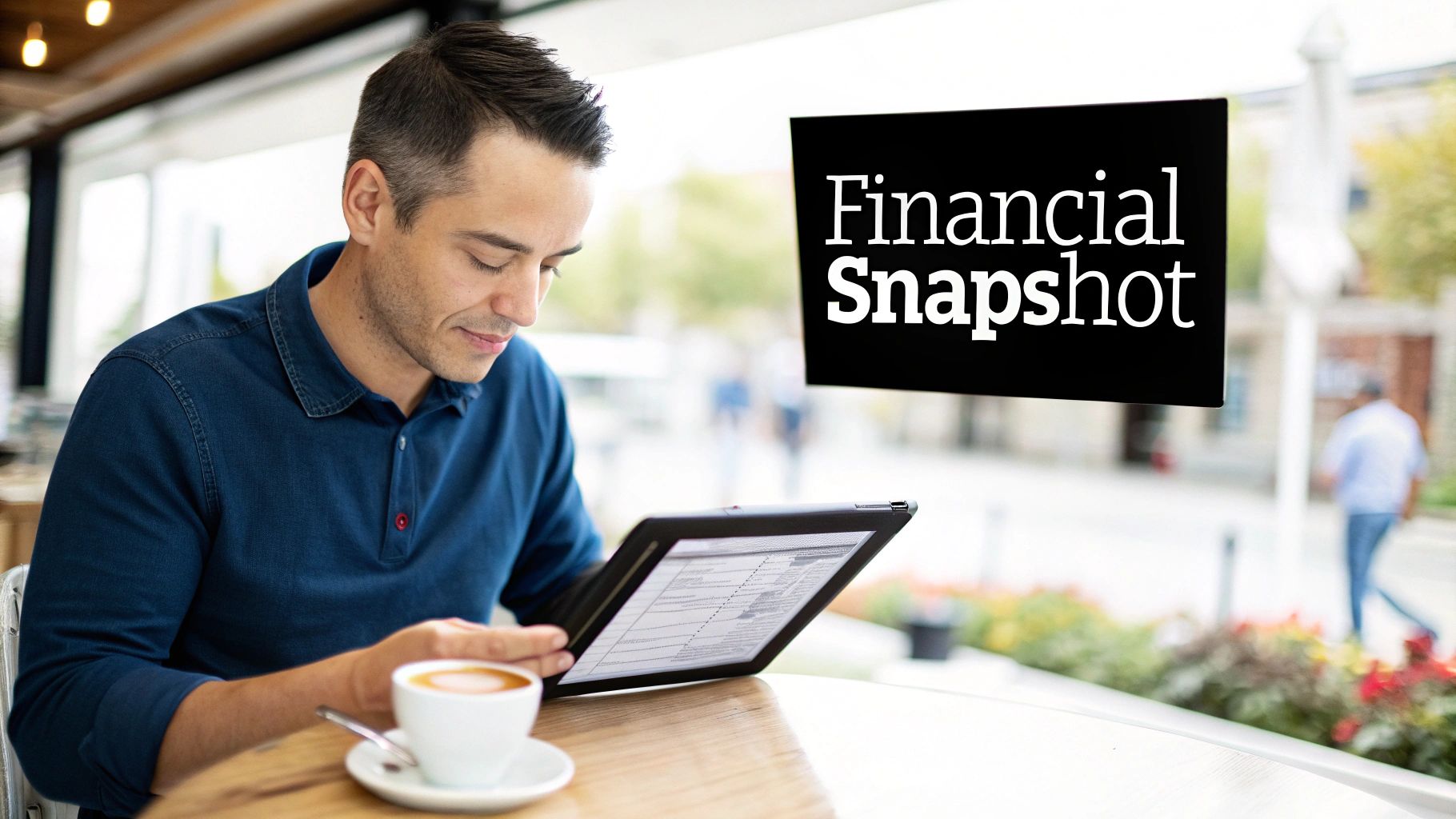 A business owner reviewing financial documents at a desk
