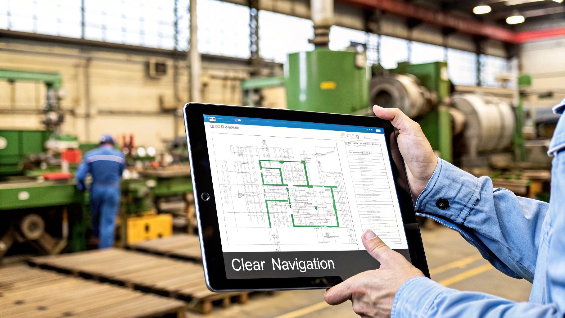 A clean, professional manufacturing website design on a desktop computer.