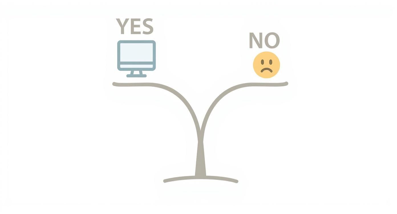 Infographic decision tree asking if you need a Sydney web developer.