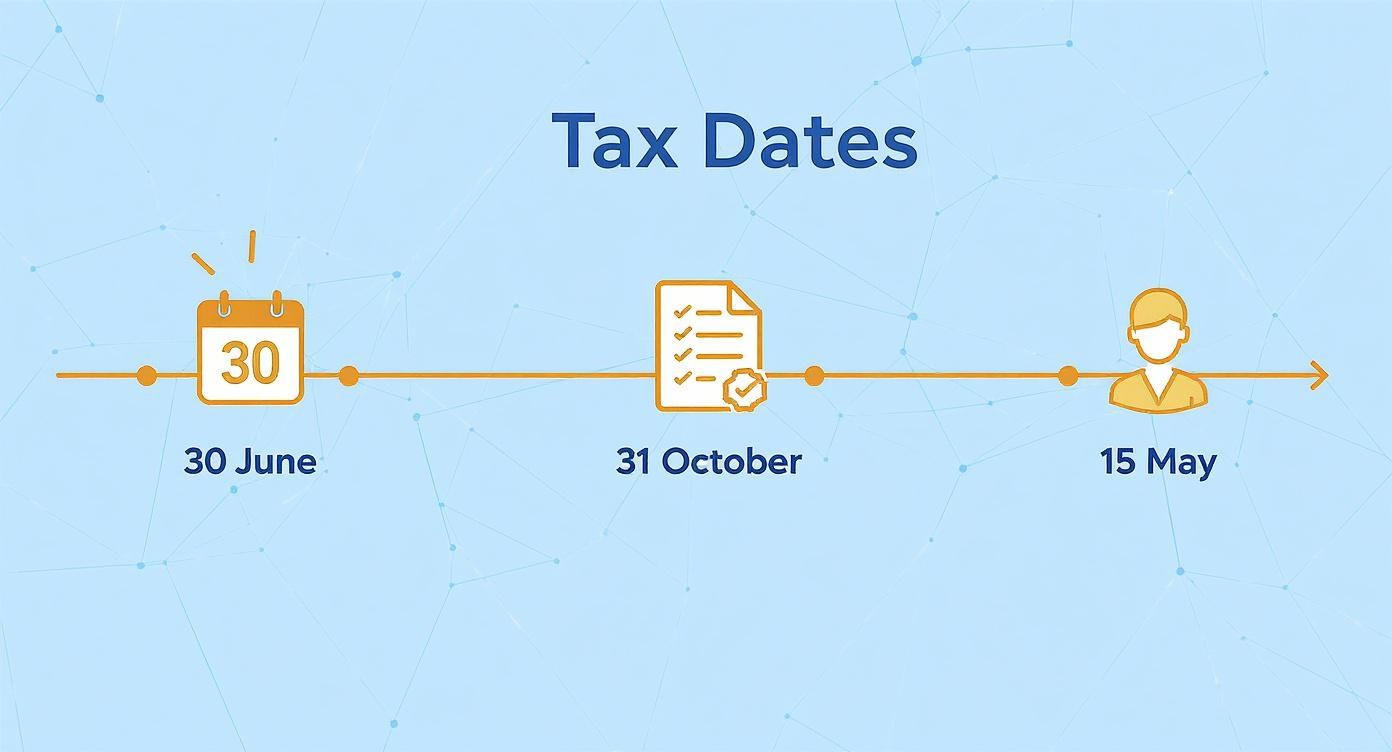 Infographic about due to date for tax return australia