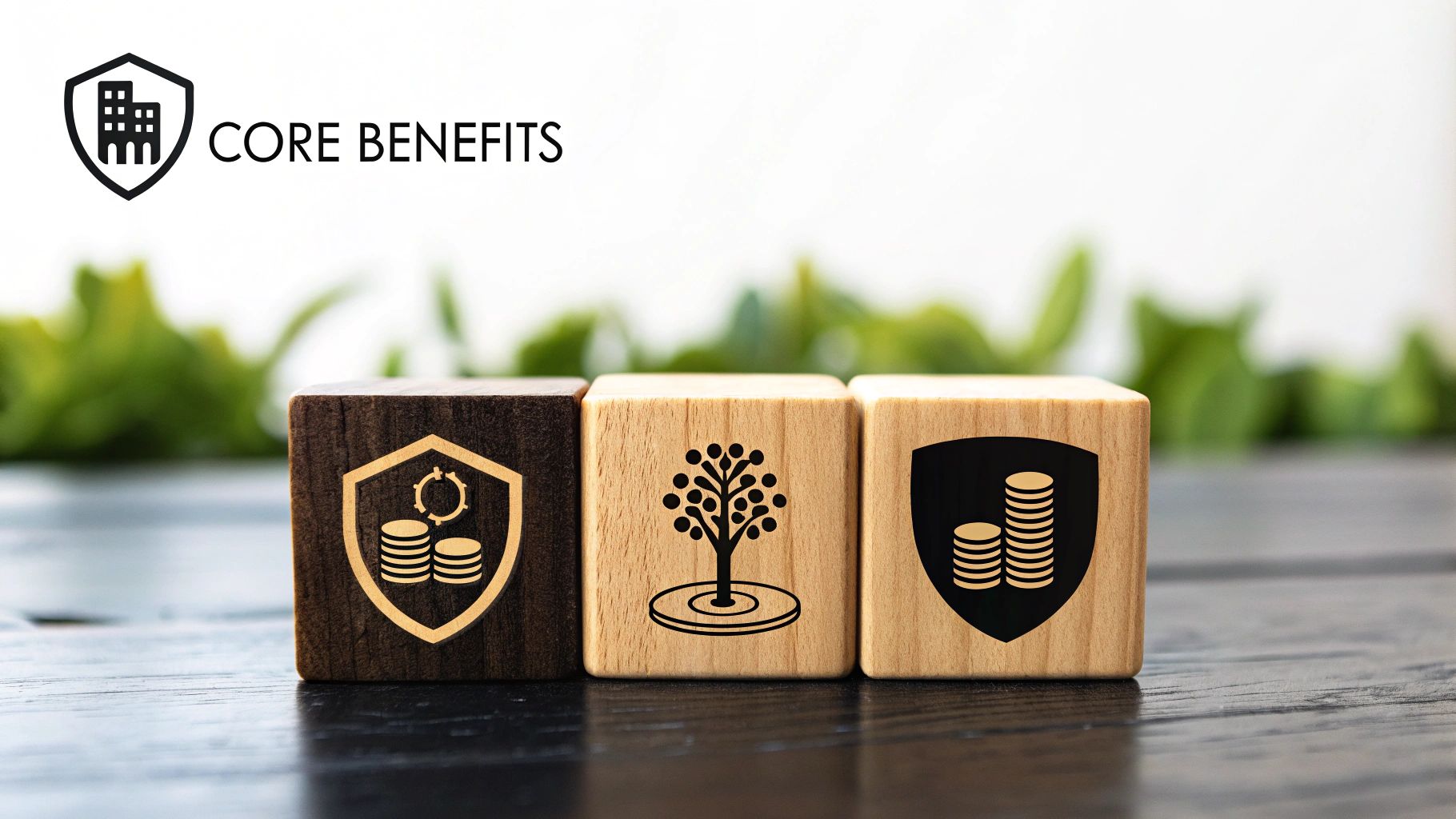A visual representation of the core benefits of a family trust, including icons for a shield (protection), a tax symbol (effectiveness), and a family tree (succession).