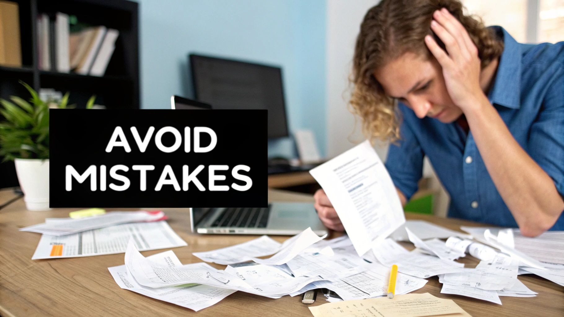 A person at a desk making a checklist for their tax return.
