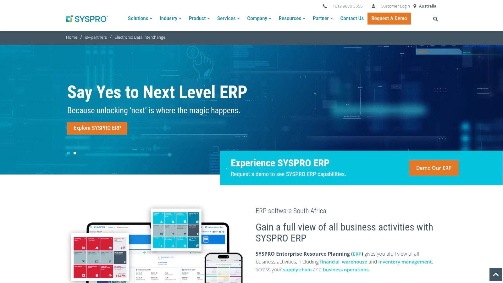 SYSPRO Australia ERP software for manufacturers and distributors