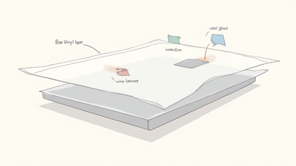 A close-up of a vibrant dirt bike graphic kit showing its glossy finish and texture.