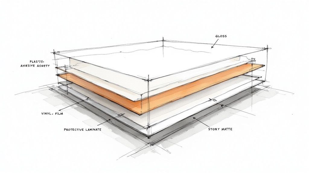 A close-up shot of a high-quality KTM graphics kit showing the texture and finish of the material