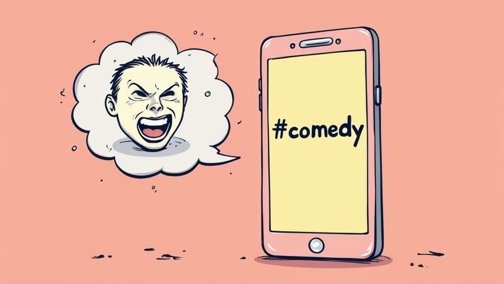 Infographic showing key data about #comedy
