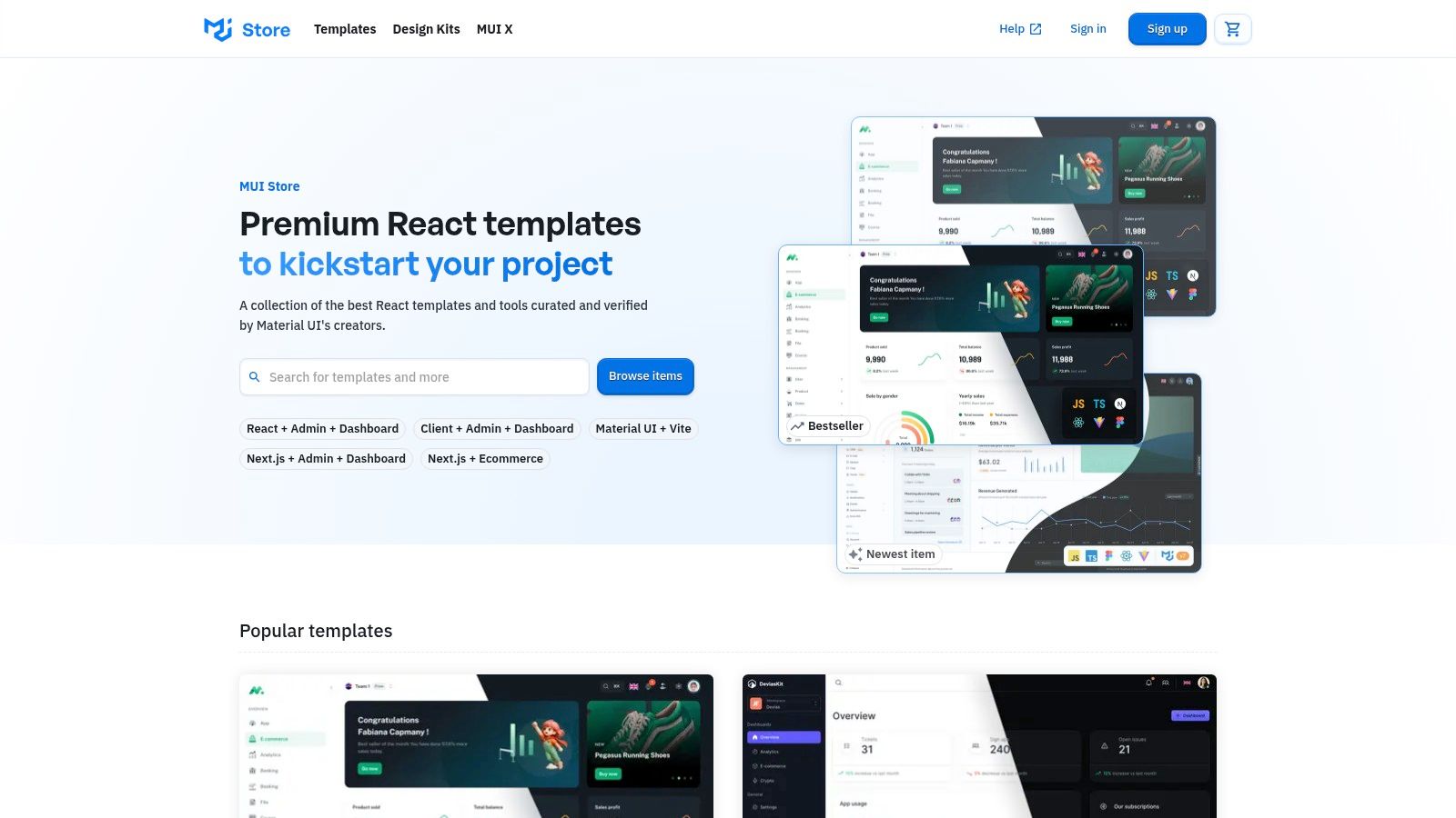 Material-UI (MUI) Templates
