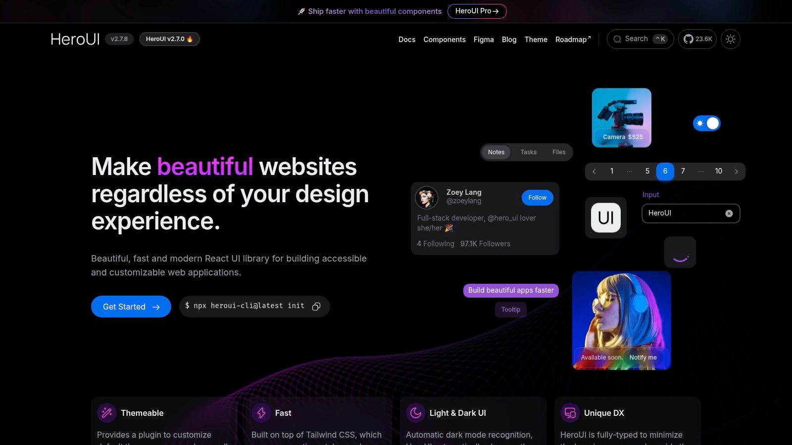 NextUI Landing Template