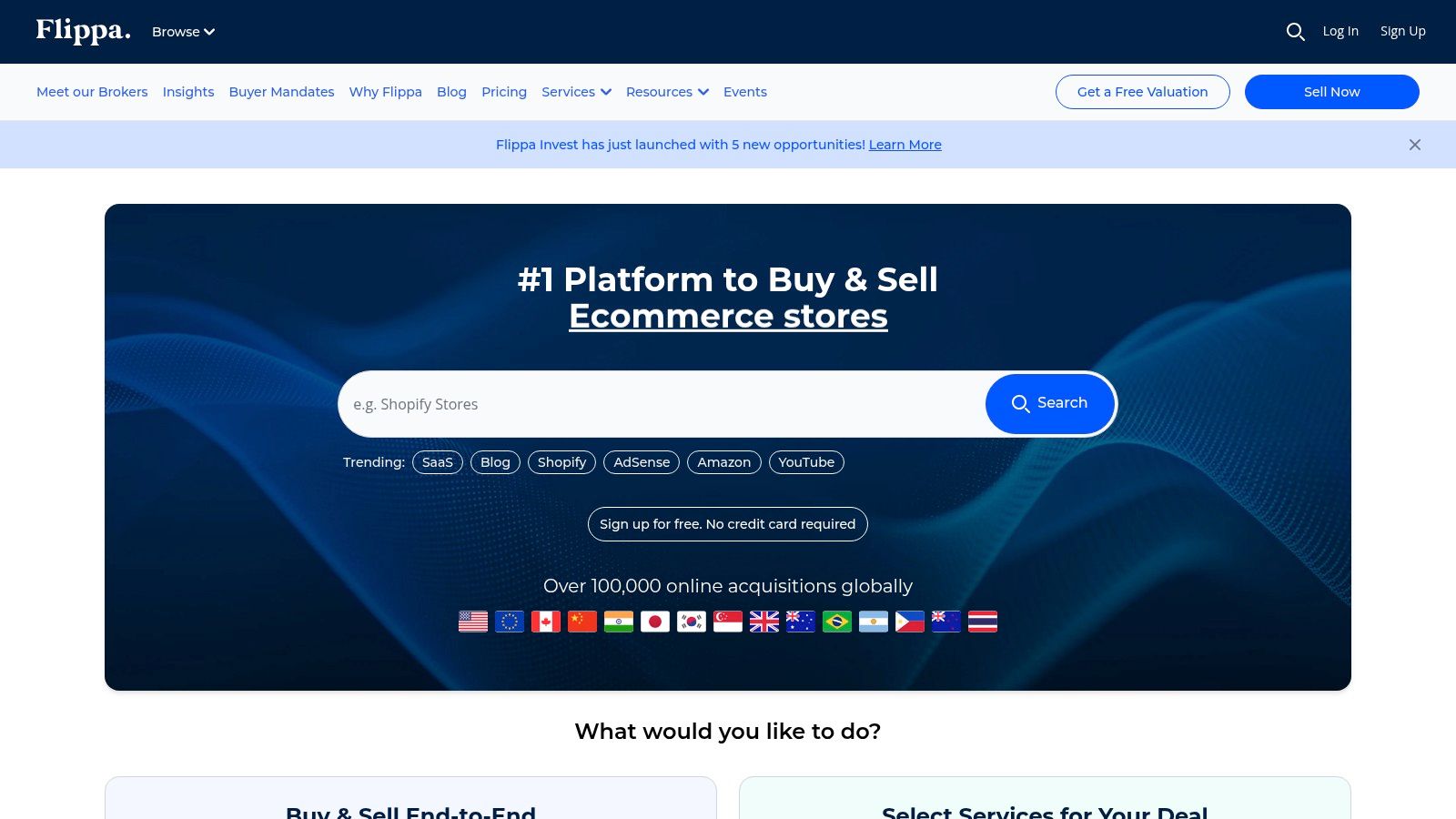 A screenshot of the Flippa website showing a list of SaaS businesses for sale, with details like monthly profit, price, and age.