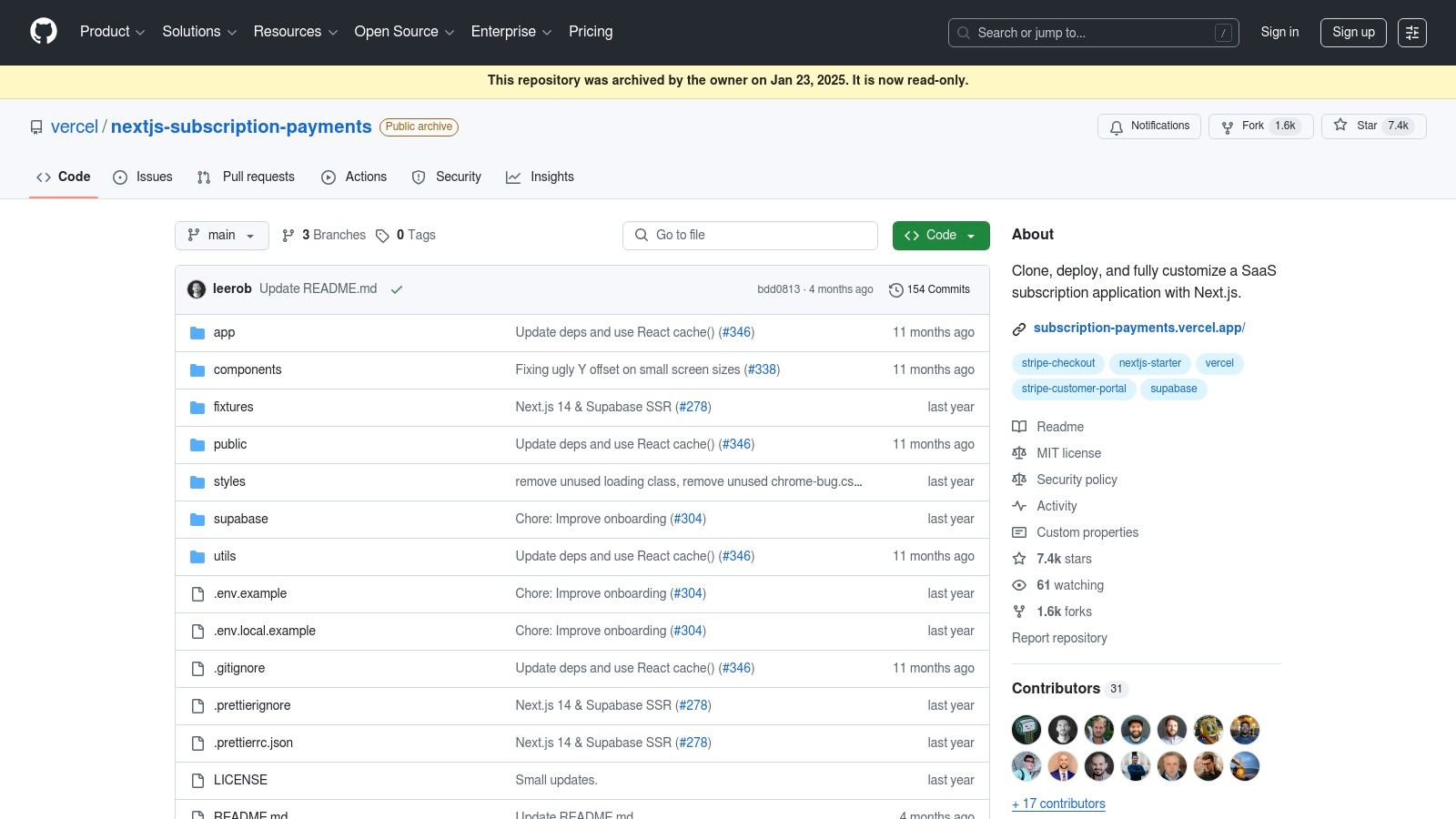 Next.js Subscription Payments Starter