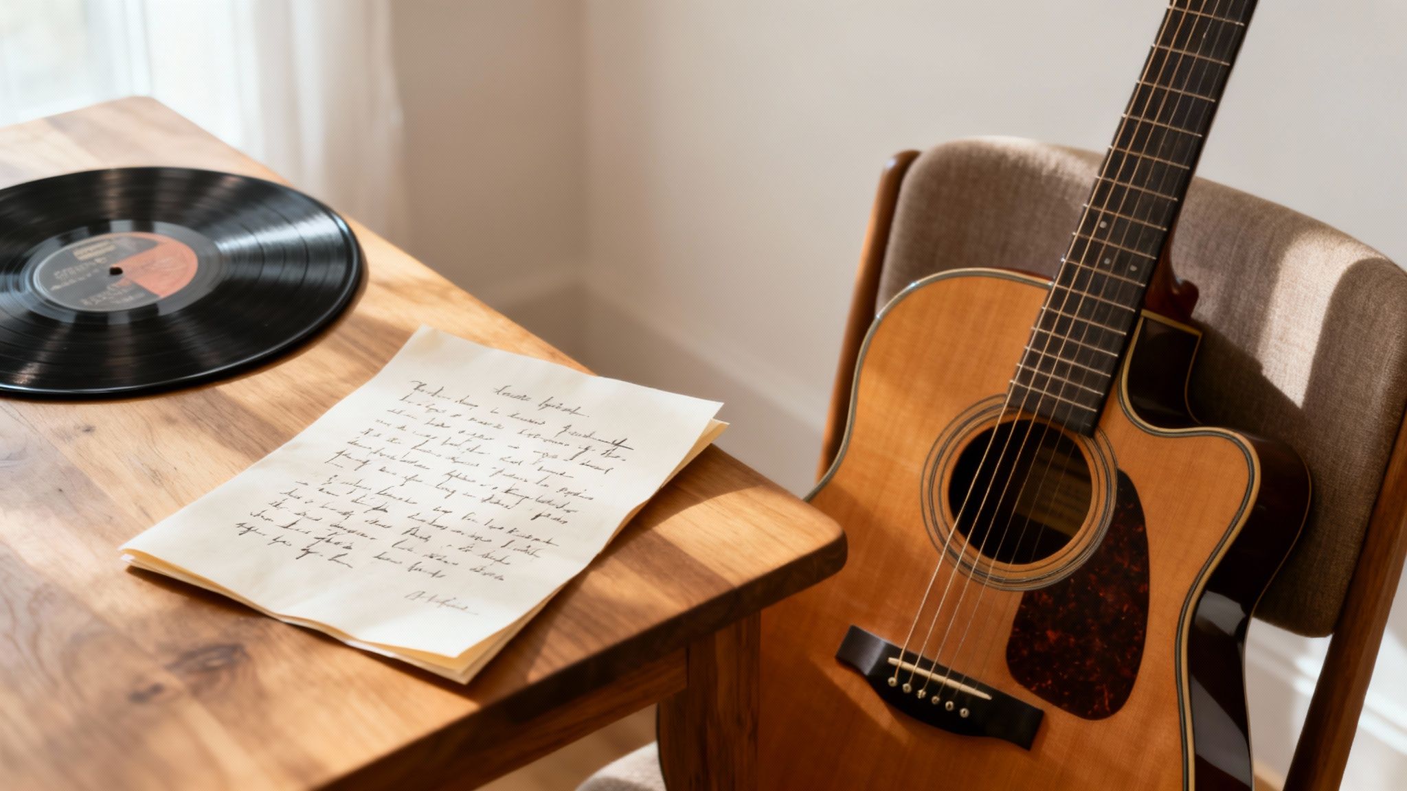 A young man listening to music on headphones, contemplating which song best represents his story.