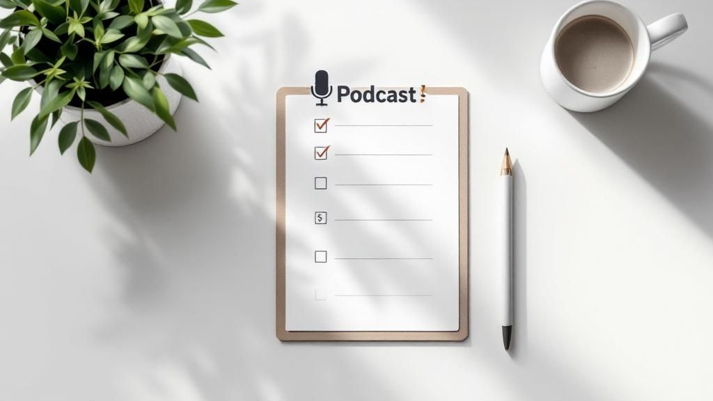 A futuristic dashboard showing podcast analytics and dynamic pricing models