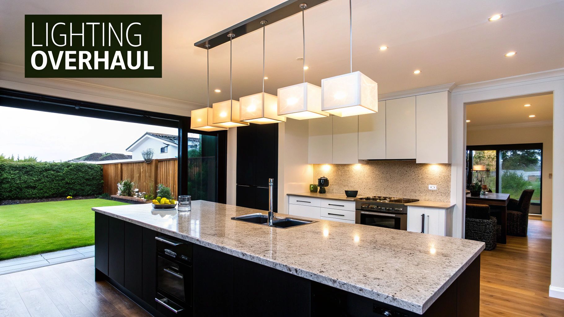 A sleek, modern kitchen faucet with an integrated water filtration system handle.
