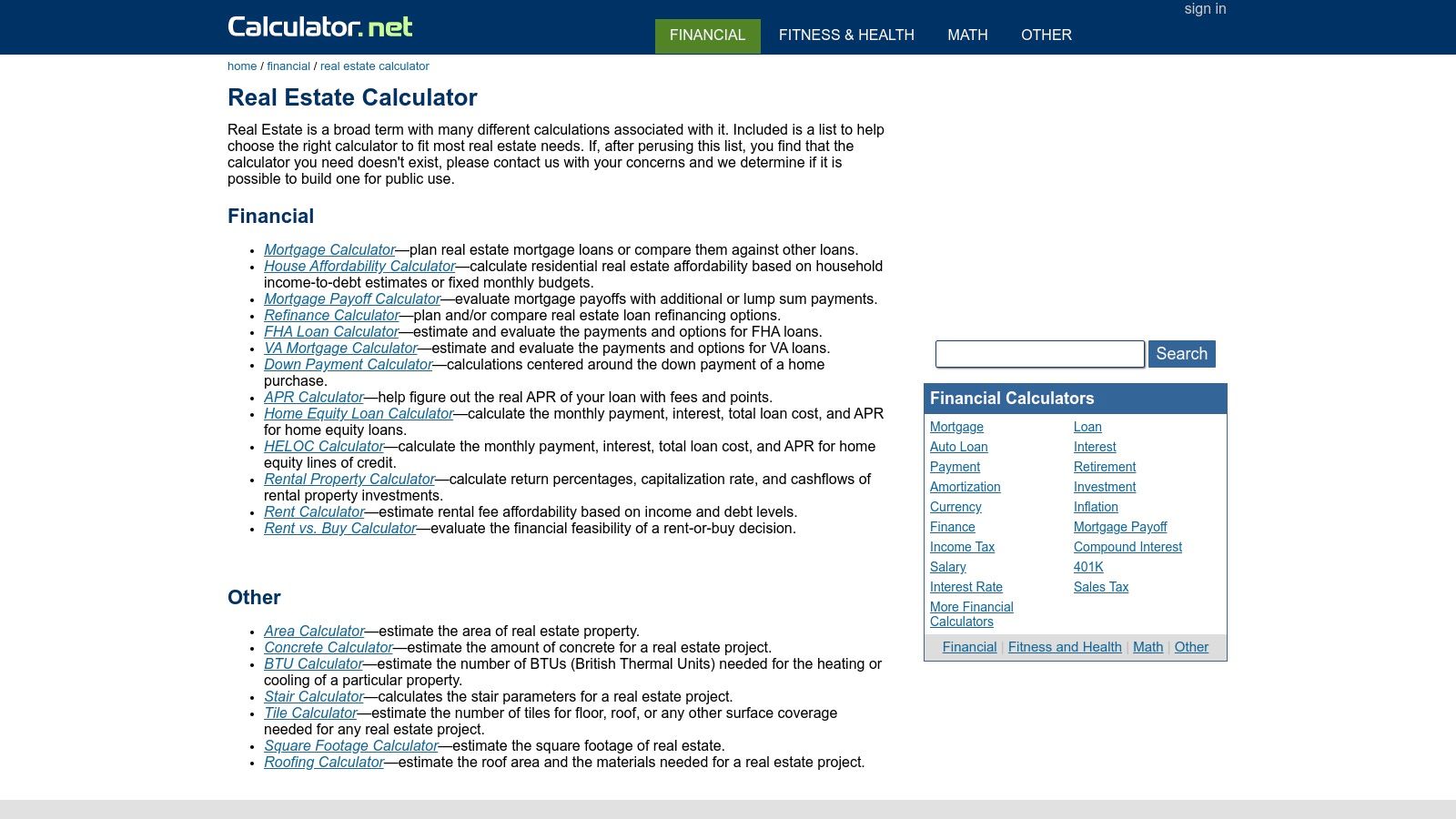 Calculator.net – Rental Property & Real Estate Calculators