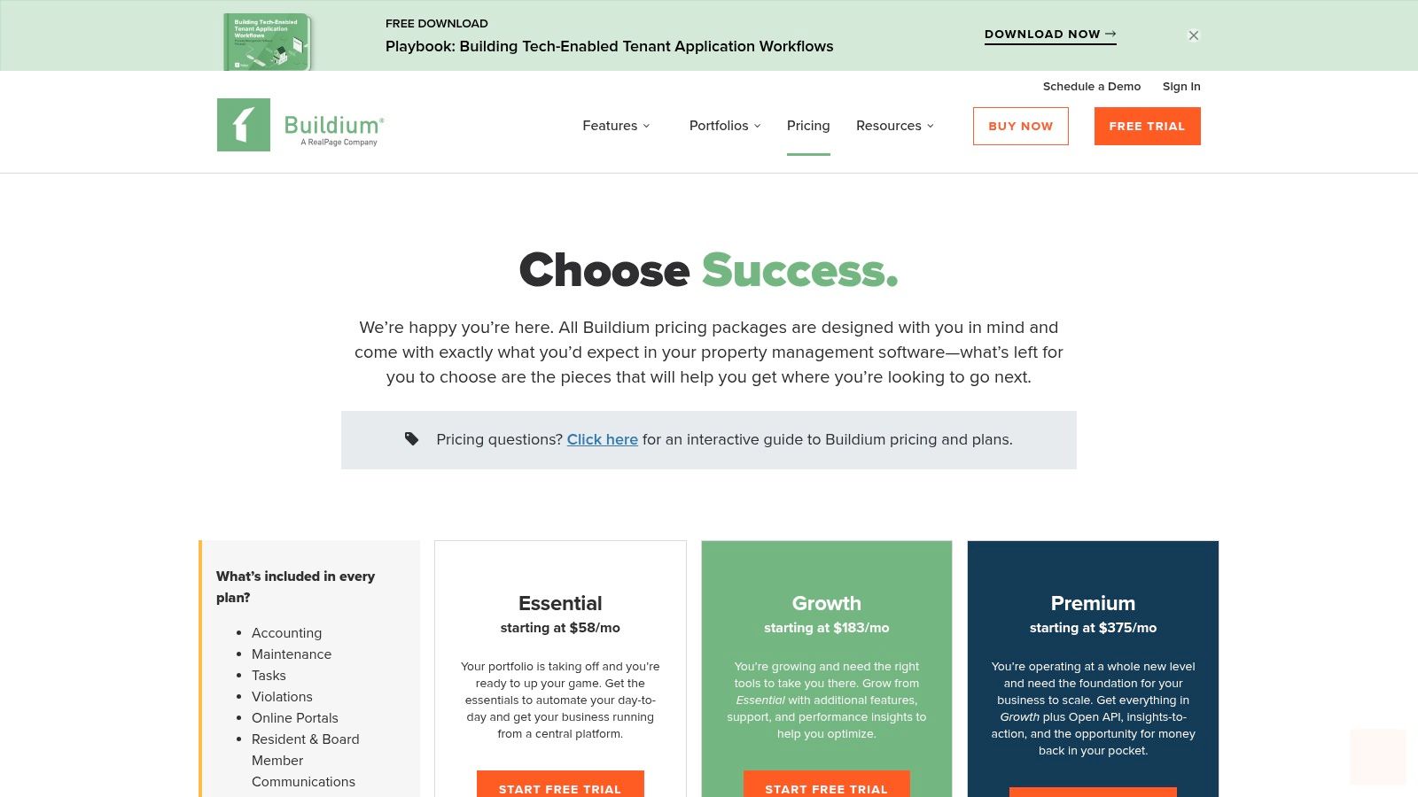 Buildium property management dashboard