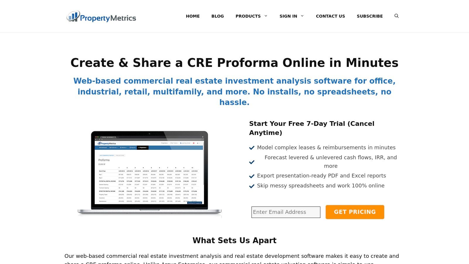 PropertyMetrics – Web-based CRE Analysis