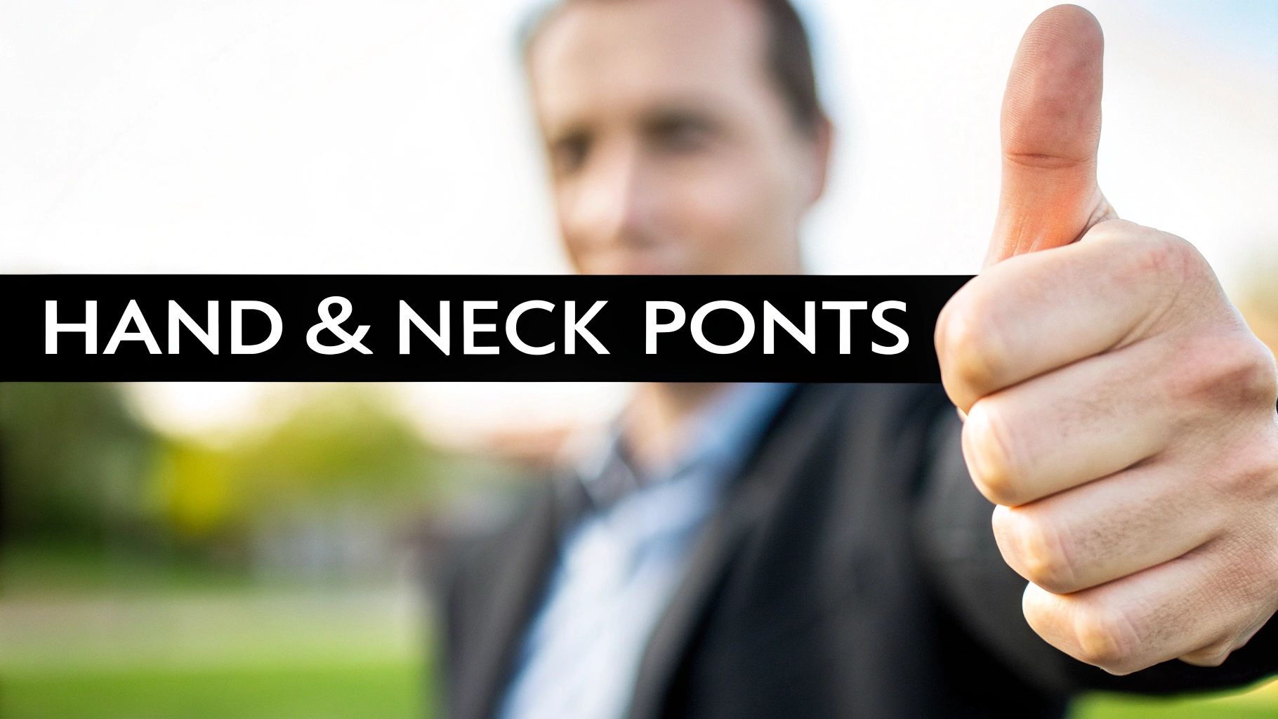 A person applying pressure to the Hegu point on their hand.