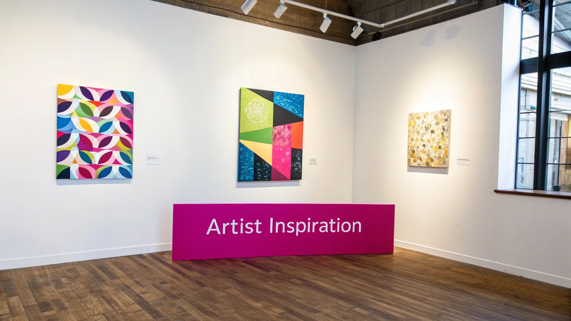 A person thoughtfully observing a large abstract painting in a well-lit, modern home setting.