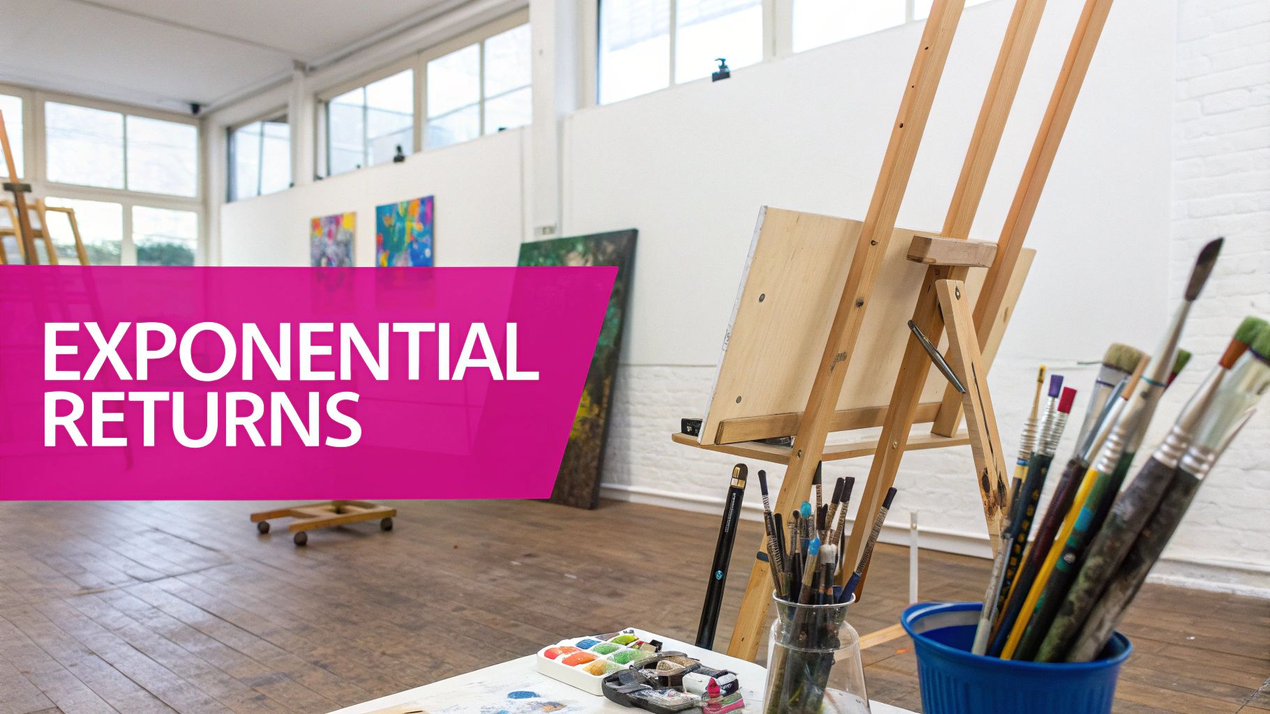 Infographic showing key data about Emerging artist potential for exponential returns