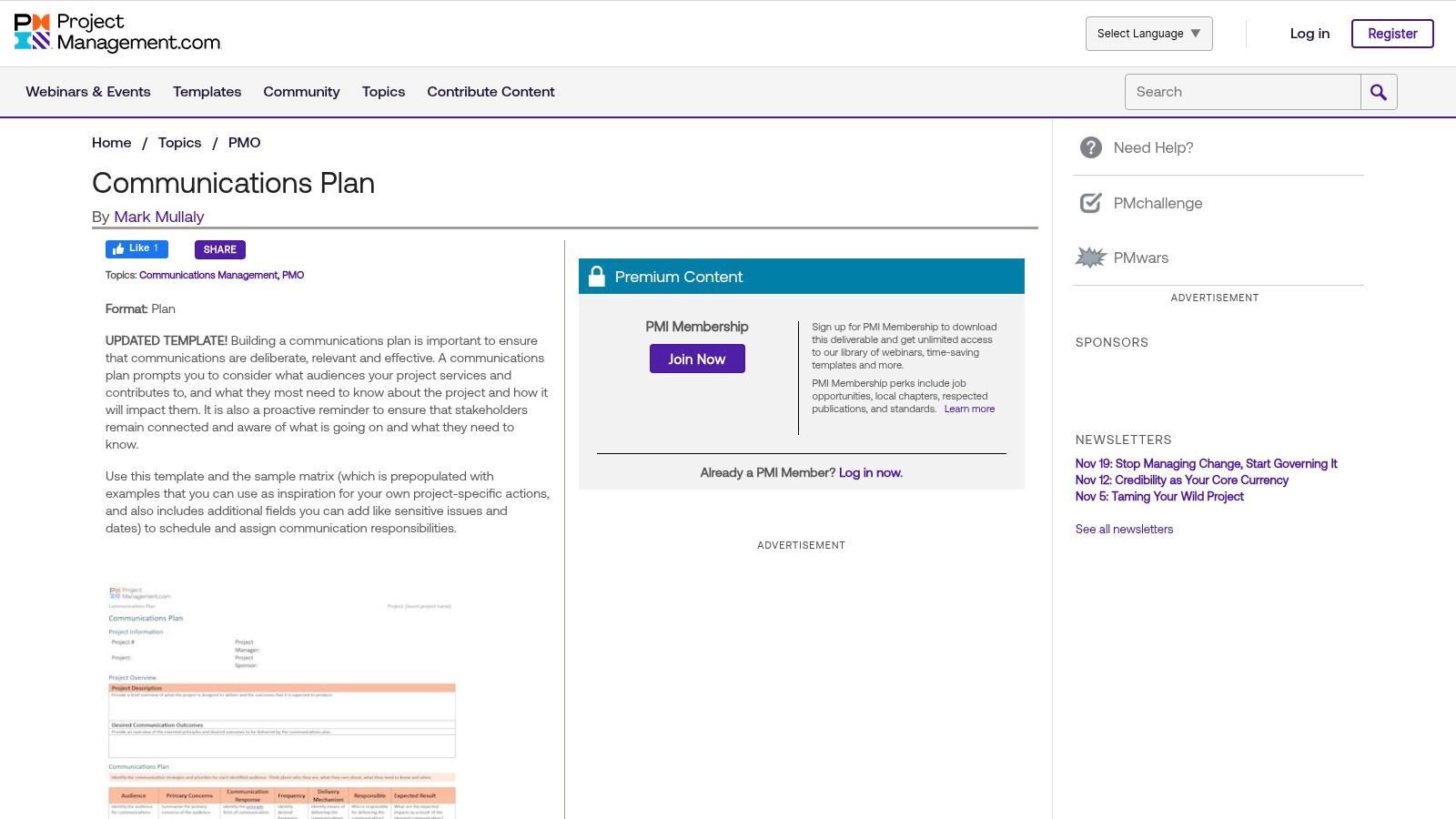 ProjectManagement.com (PMI): The Professional Standard for PMBOK Alignment