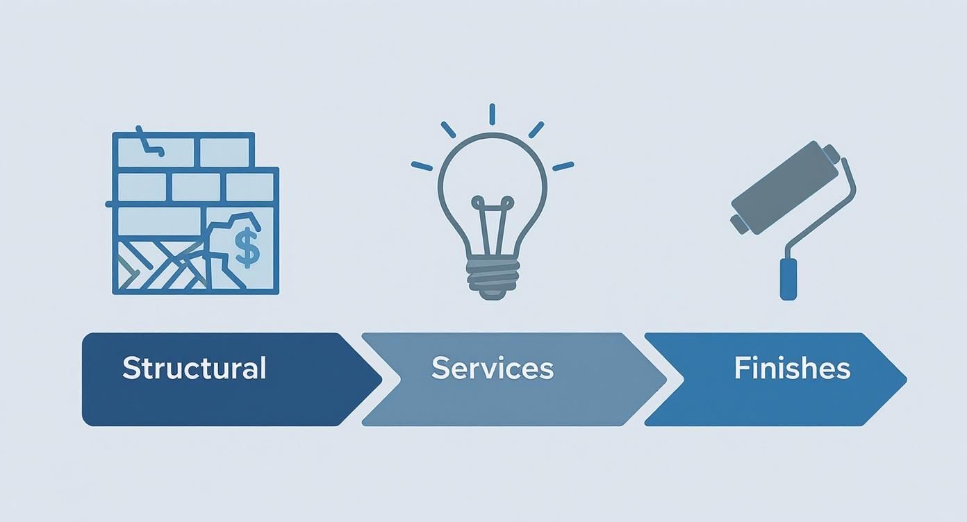 Construction process for a Southampton garage conversion, showing key stages.