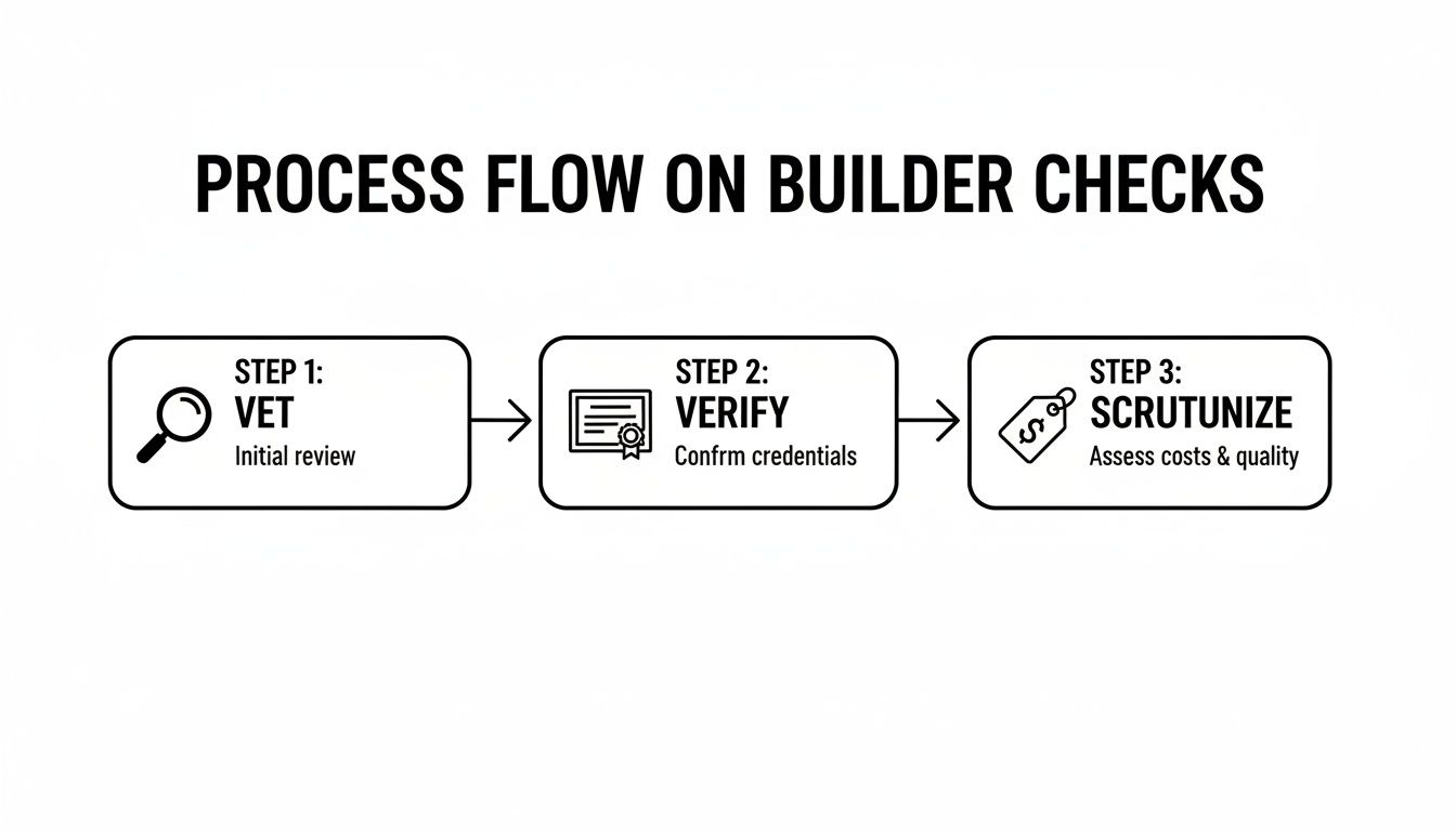 Process flow diagram for house extensions hampshire illustrating builder checks in Bournemouth and Highcliffe.