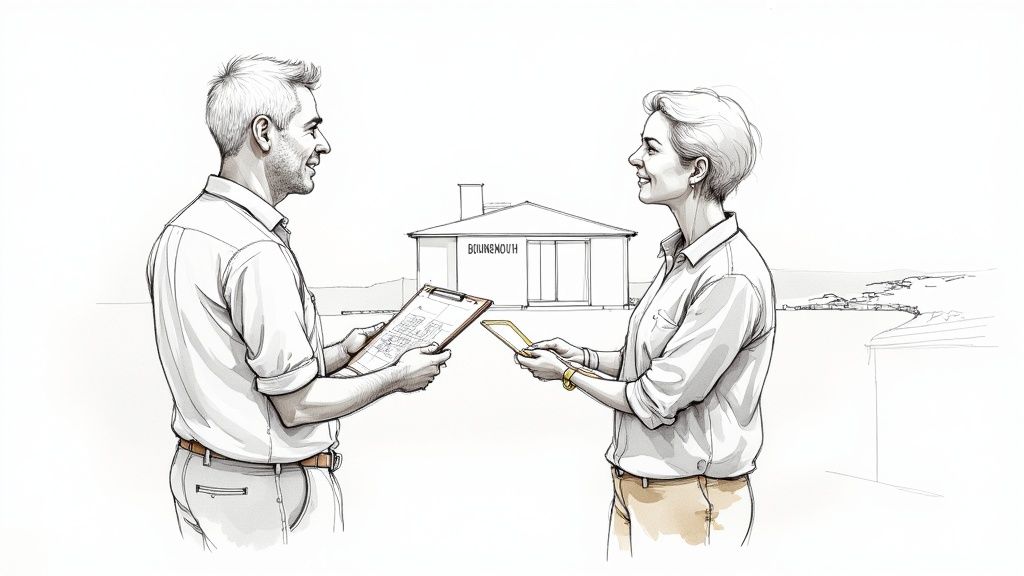 A modern house extension in Highcliffe with glass doors opening to a garden.