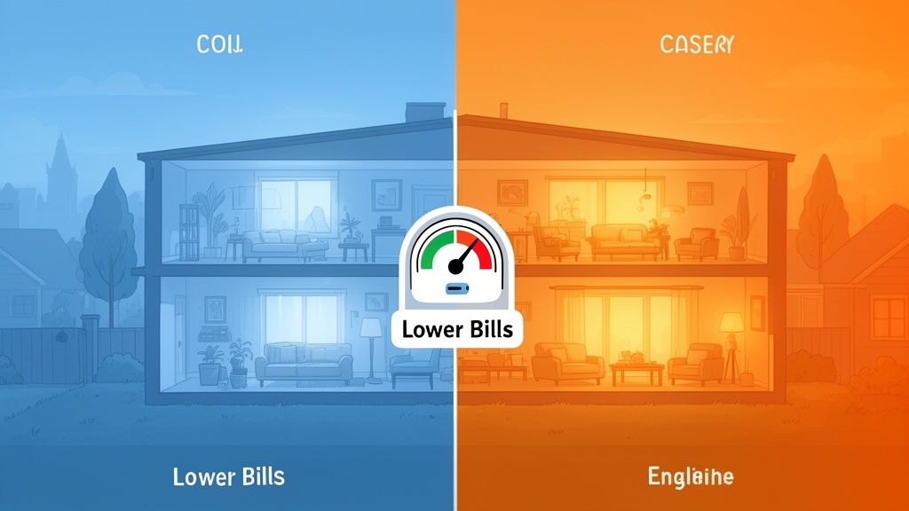A warmer home in Highcliffe with lower energy bills thanks to improved home insulation.
