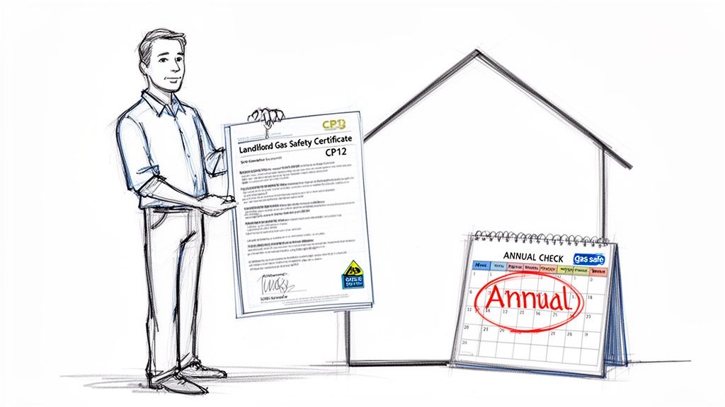 A Gas Safe engineer in Christchurch checks a boiler for Landlord Gas Safety Certificate compliance.