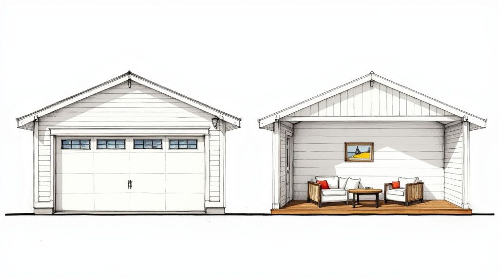 Stunning garage conversion in a Highcliffe home, showcasing a bright living space.