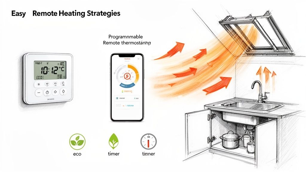 Remote heating strategies with smart thermostat for homeowners in Bournemouth.
