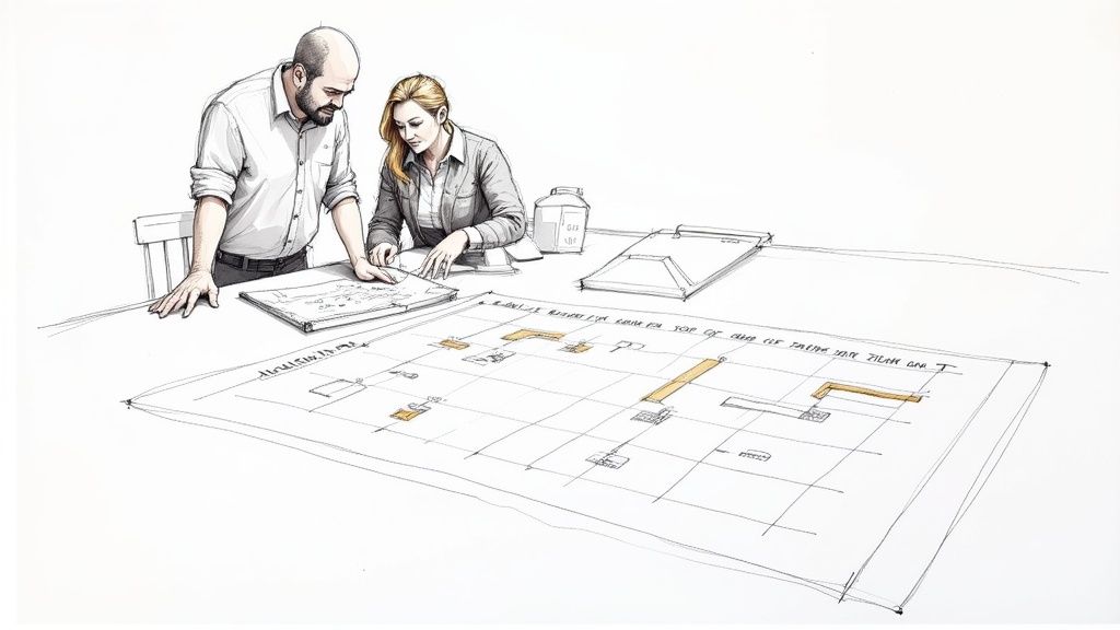 Architects in Poole from a local building company review plans.
