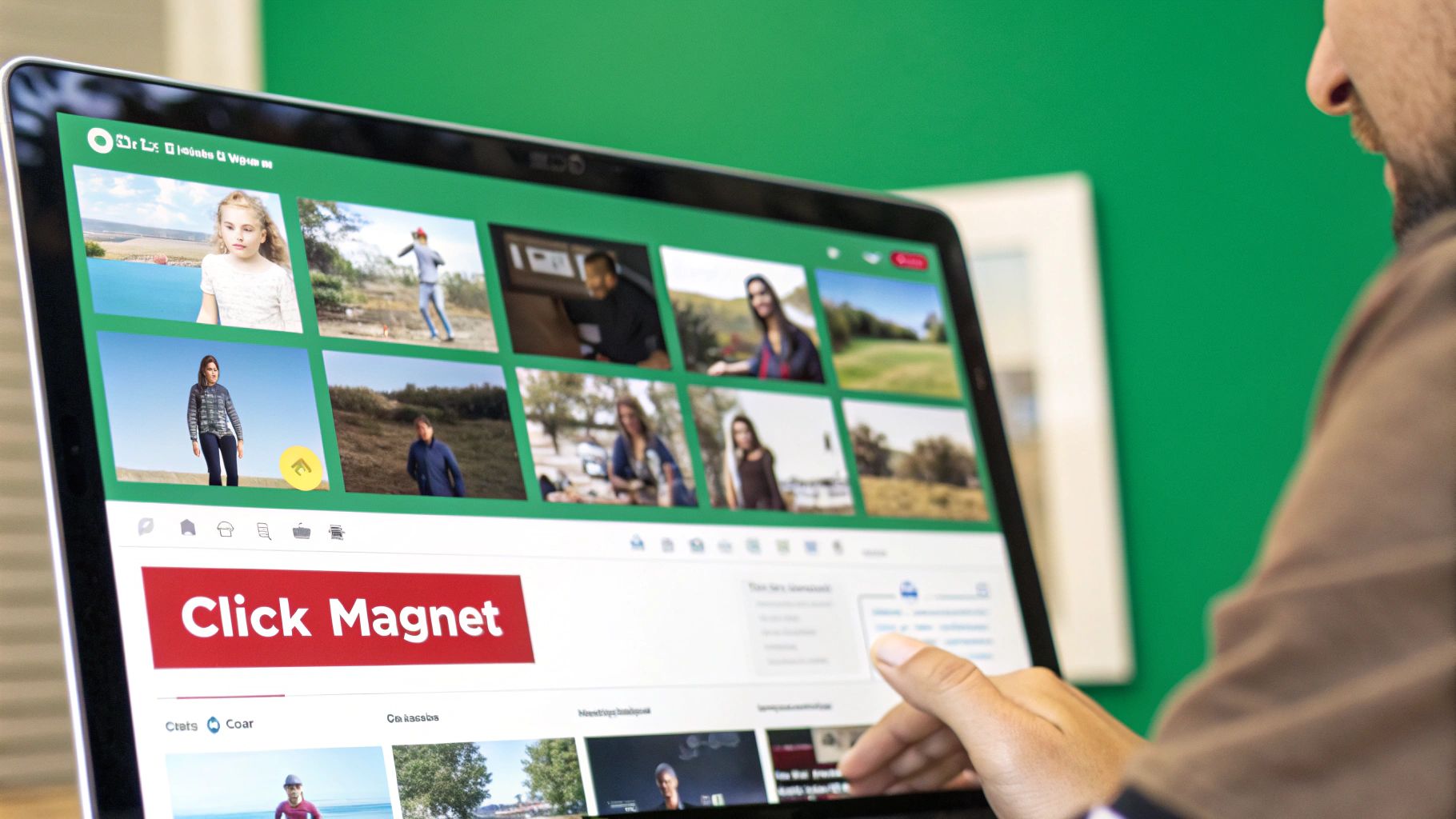 A collage of visually striking YouTube thumbnails showcasing high-contrast colors and expressive faces