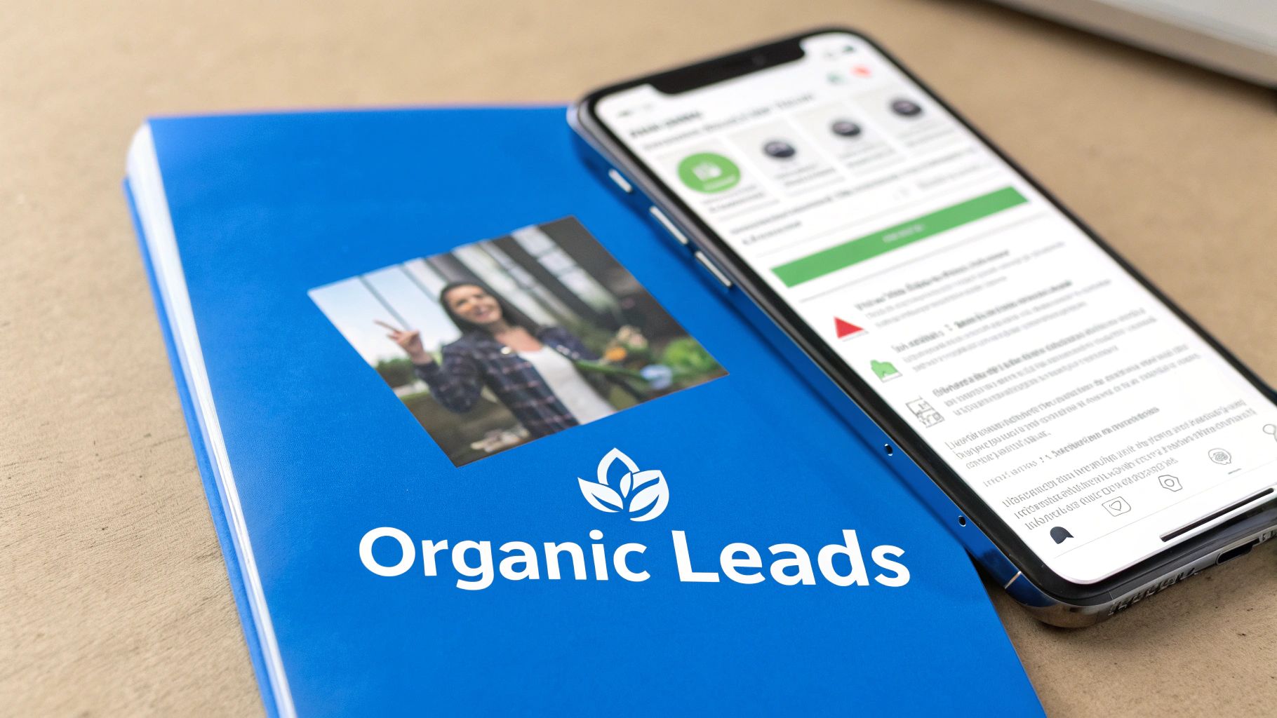 An illustration of a magnet attracting small person icons, symbolizing lead generation.