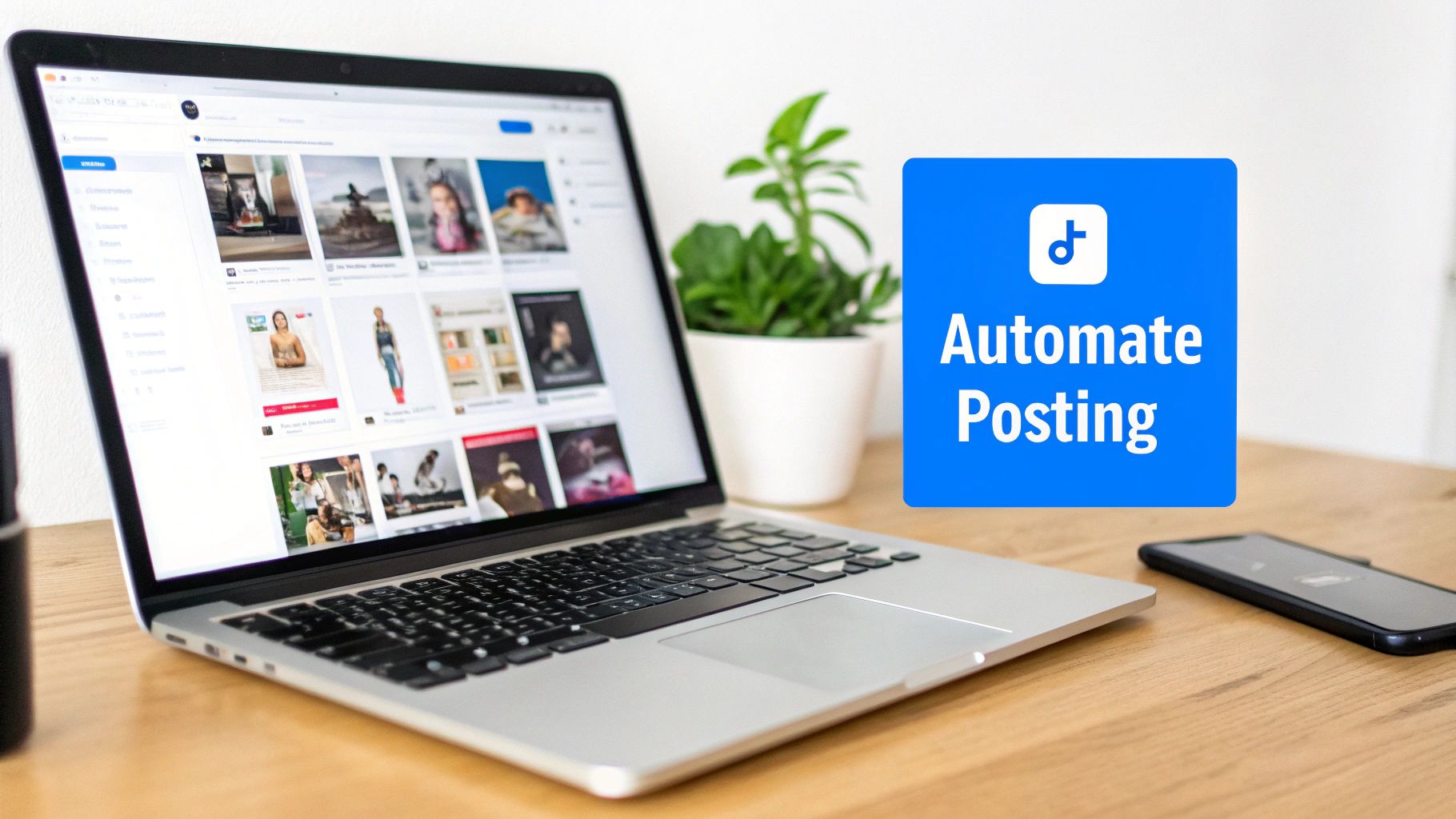 A vibrant, abstract graphic with swirling shapes and TikTok and Instagram logos, symbolizing the creative flow of content between the two platforms.