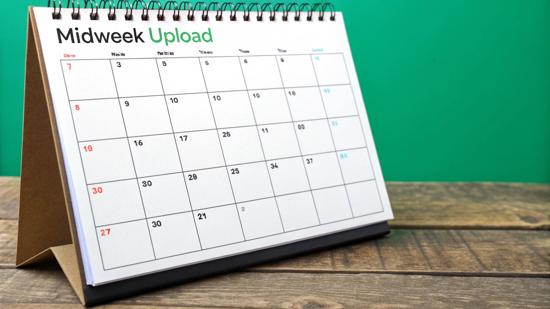 Infographic showing key data about Uploading on Tuesday, Wednesday, or Thursday for Best Performance